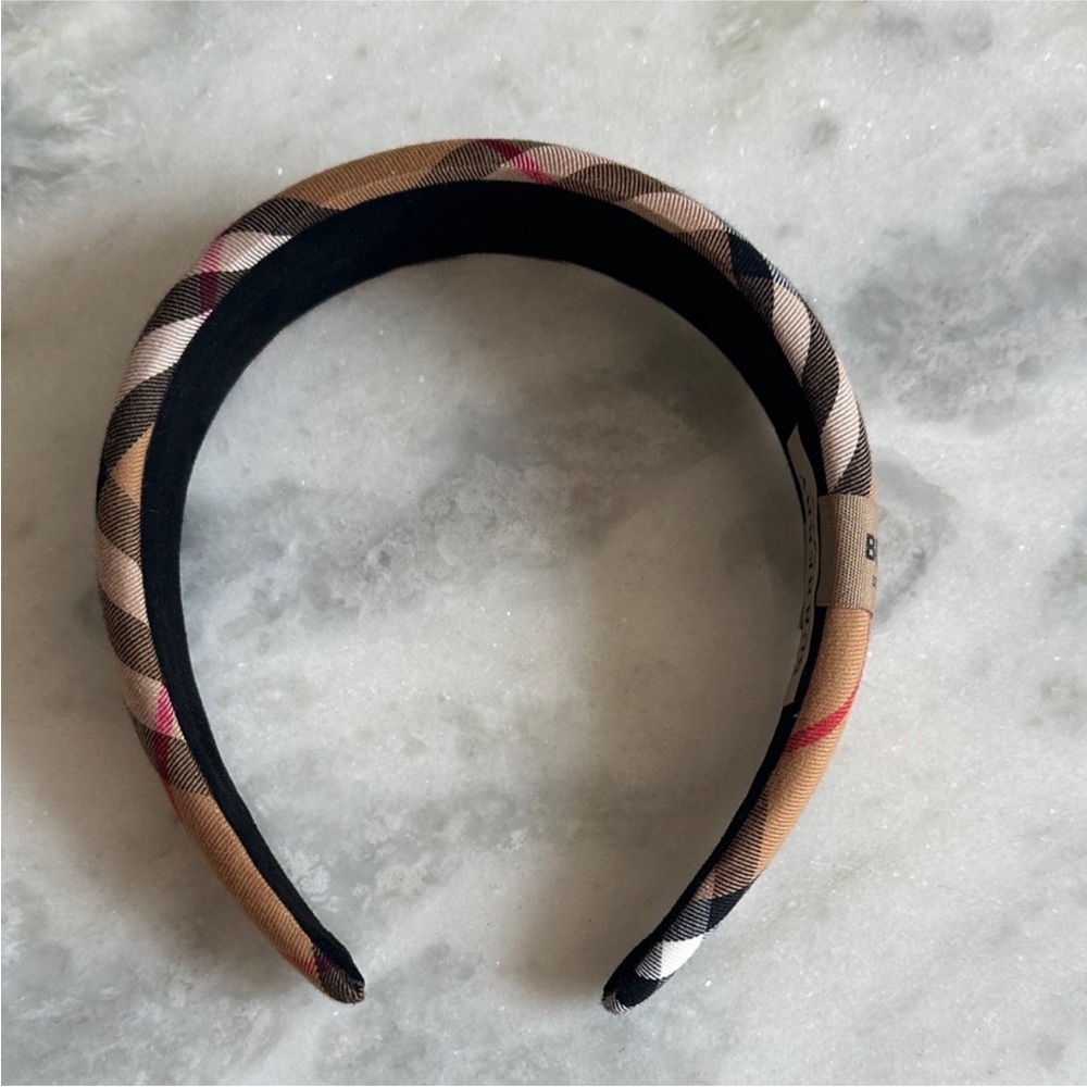 Burberry Beige and Black Checkered Headband - Picture 7 of 10